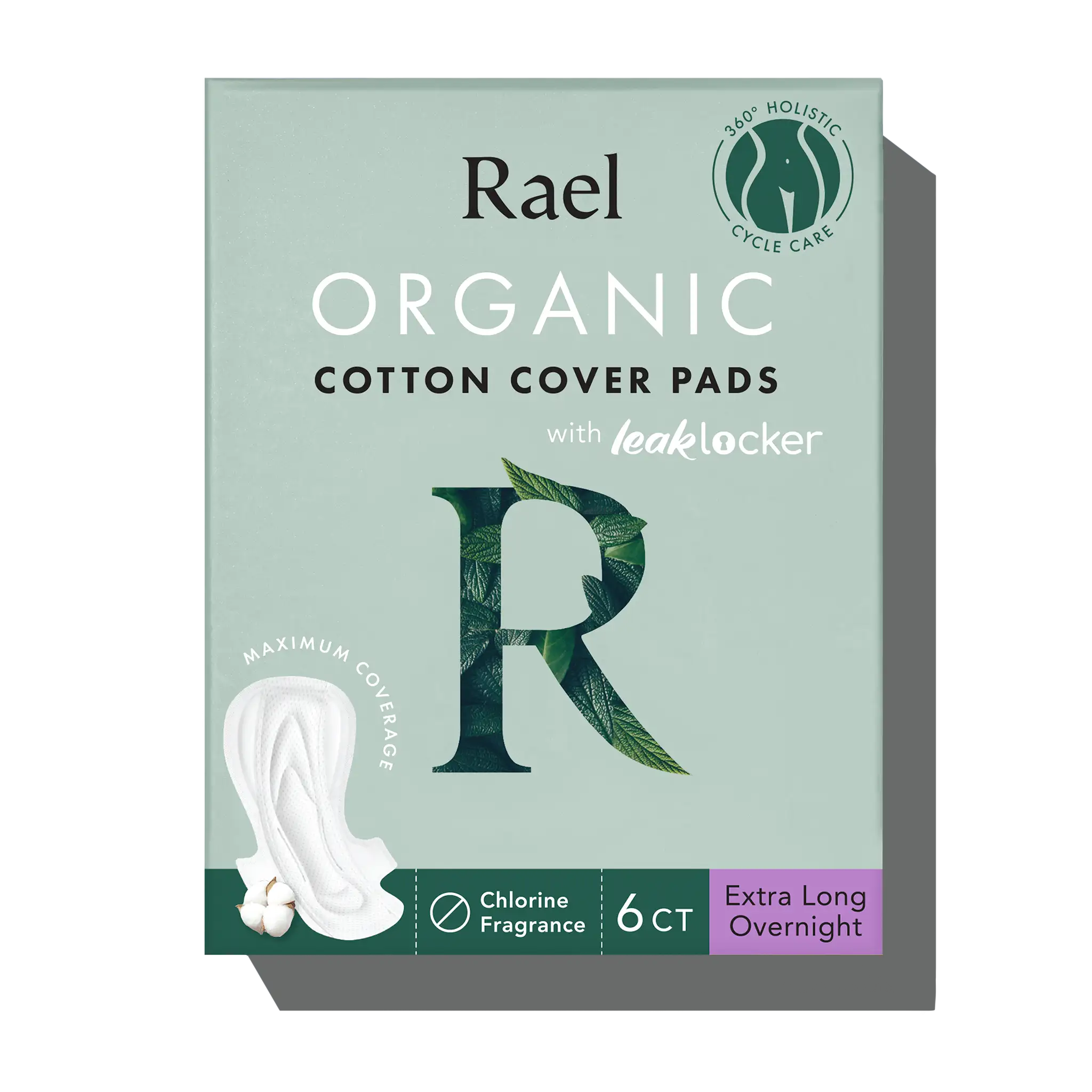 Extra Long Overnight Organic Cotton Cover Pads With Wings - Image 3